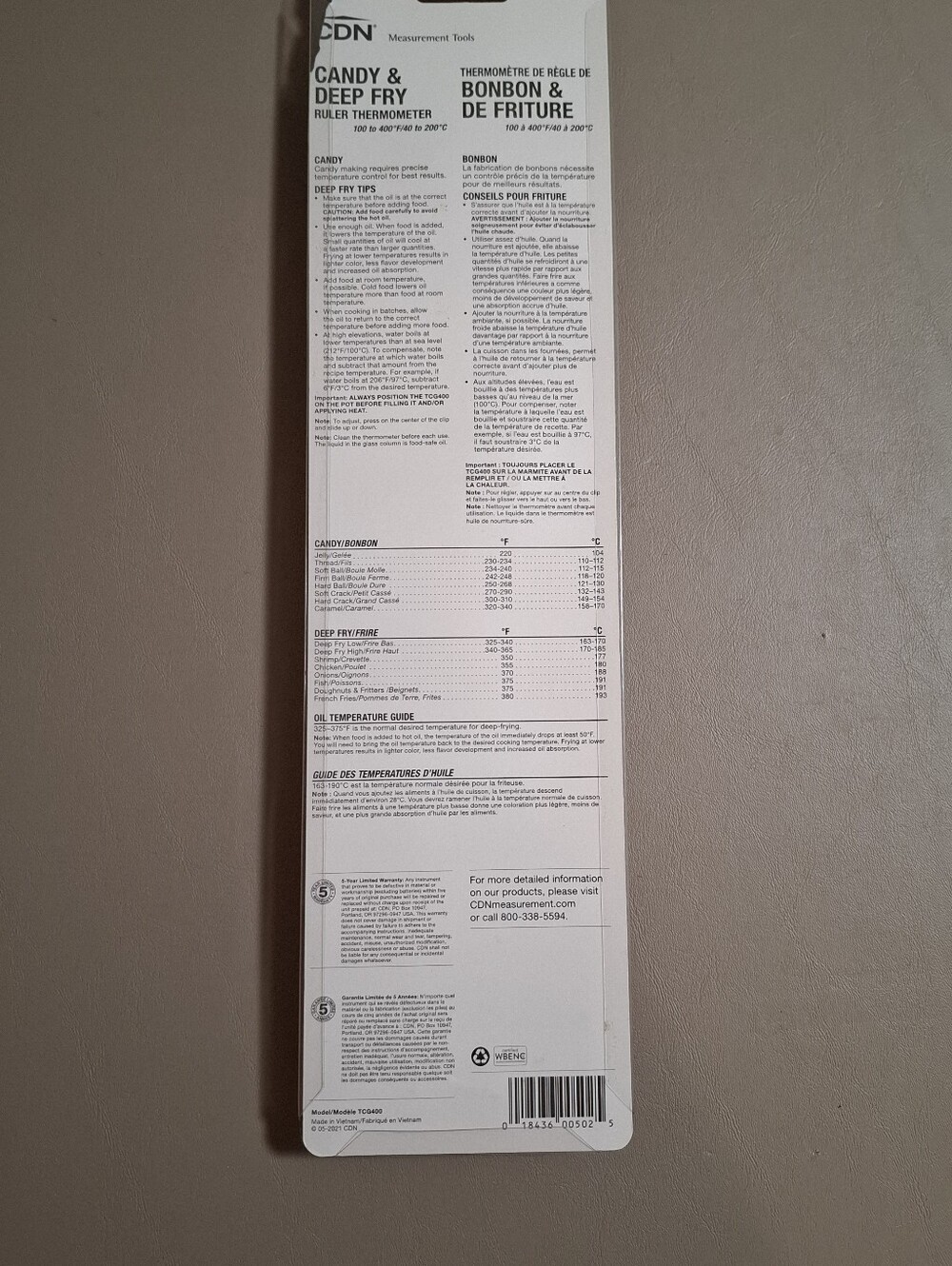CDN Candy & Deep Fry Ruler Thermometer - Picture 4 of 4